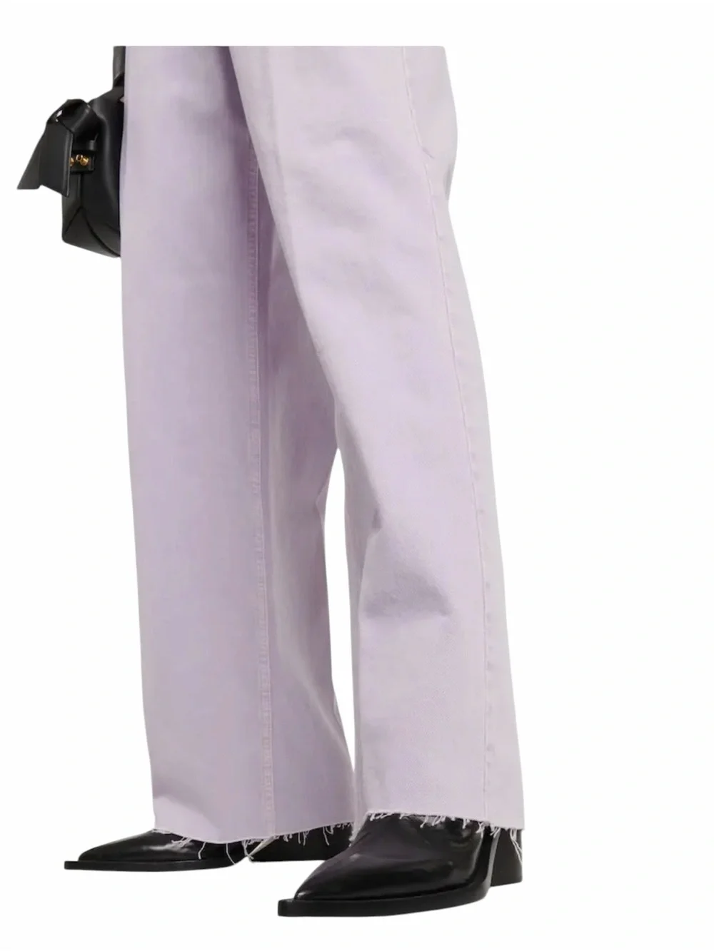 FRAME High ‘N’ Tight High Rise Raw Hem Wide-Leg Jeans Lilac Size 30 - Picture 4 of 10
